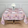 thumbnail image 3 of Pink Princess Castle Pattern Square Tablecloth,Waterproof Square Table Cover,Wipeable Spillproof Washable Table Cover for Home Kitchen Party Decor 42"X42"(107x107cm), 3 of 6