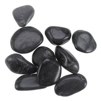LOLIPPYY 10Pcs Black Polishing Pebbles for Painting Smooth Rocks Ideal for Art and Decor