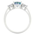 thumbnail image 4 of 1.5 ctw 3 Stone Anniversary Ring for Women | Round Cut Blue Moissanite | Hyperallergenic Solid 14K White Gold, 4 of 5