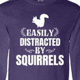 thumbnail image 4 of Inktastic Easily Distracted by Squirrels Long Sleeve T-Shirt, 4 of 5