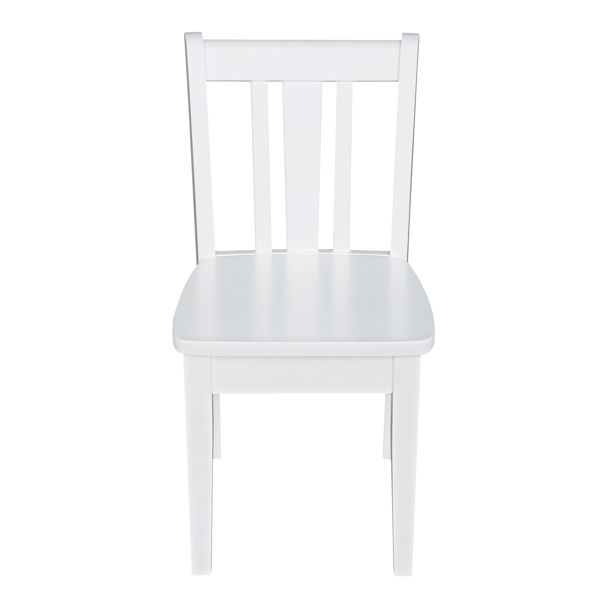 International Concepts Indoor Wood Kids 22.2"H Table with 4 San Remo Chairs in White - 5 Piece Set