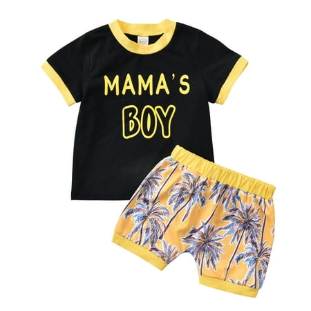 

Summer Causal Boys Clothes Sets Letter Printed Short Sleeve T Shirts Beach Shorts
