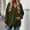 Army Green, variant on Xdegoge Women's V Neck Hoodie Pullover Sweatshirts Long Sleeve Casual Hooded Tops with Pocket Fall Winter Loose Fit Comfy Trendy Athletic Clothes