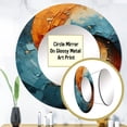 thumbnail image 3 of Designart "Orange Teal Abstract VORTEXs I" Abstract Rund Mirror For Wall Decor - Large Orange Round Printed Mirror -Modern Round Living Room Mirror - 23" x 23", 3 of 6