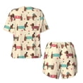 thumbnail image 6 of Wukai Dachshund Dog Puppy Women's Pajama Set,Short-Sleeve Top and Shorts with Elastic Waistband and Pockets for Loungewear, Yoga, and Casual Wear-X-Large, 6 of 8
