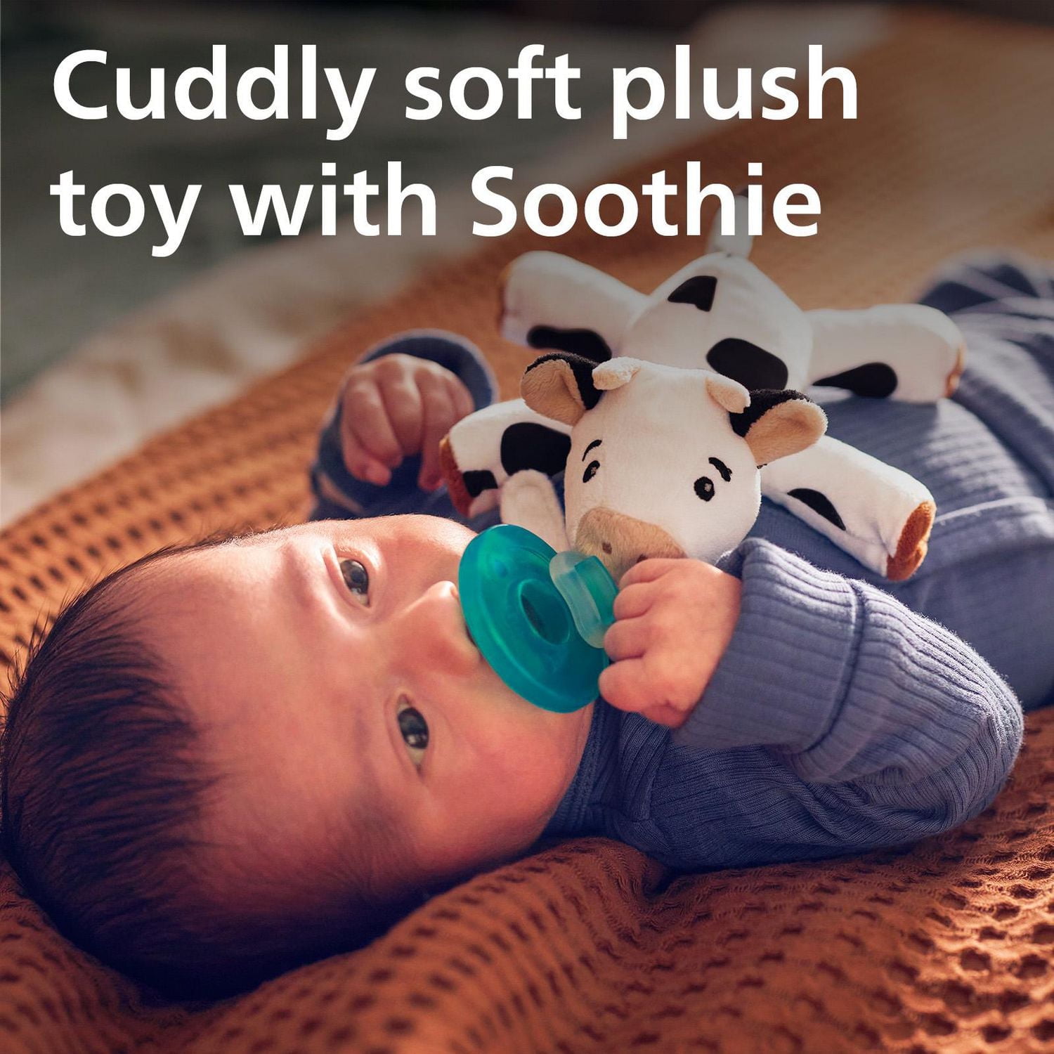 Peluche câlin pour suce Soothie Philips Avent, 0 mois et plus, vache, SCF347/05