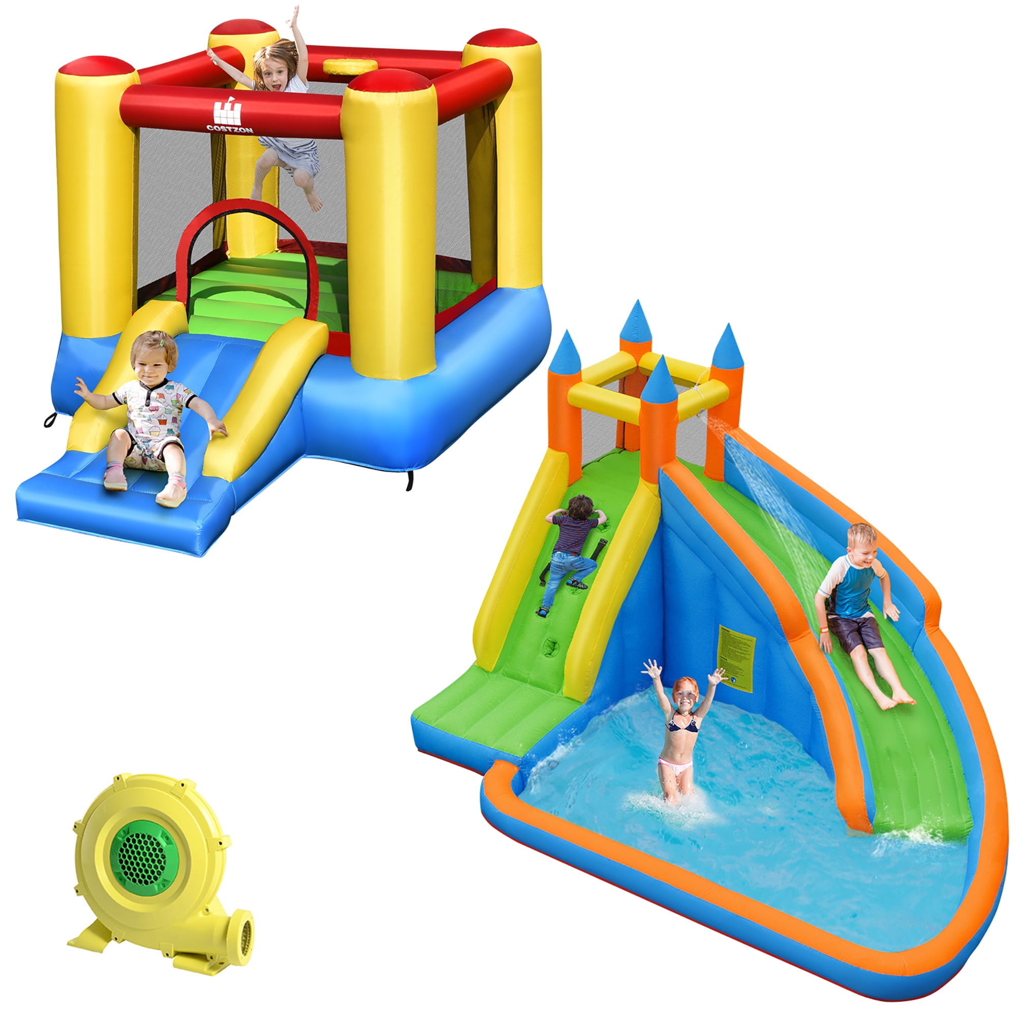 Costway Inflatable Slide Bouncer Jumper Bounce House & Water Slide with ...