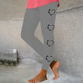 thumbnail image 2 of Feancey Big Sale Days Womens Casual Workout Pants Valentines Day Printed Leggings Novelty Heart Graphic High Waisted Yoga Pants Stretchy Tummy Control Skinny Tights Gray L, 2 of 7