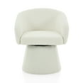 thumbnail image 4 of Modern 360° Swivel Accent Chair, Boucle Upholstered, Comfy Barrel Chair for Living Room, Bedroom & Office, Cream White, 4 of 14