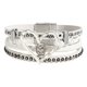 thumbnail image 4 of Pulsera Boho tipo brazalete Pulsera apilable Brazalete de aleación Pulsera envolvente de cuero PU Blanco, 4 of 9