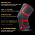 thumbnail image 2 of Knee Brace for Knee Pain Knee Support Compression Sleeves with Removable Bands, for Gym, Working Out, Running, Injury Recovery, Basketball and More Sports (Red-Pair), 2 of 7