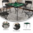 thumbnail image 4 of Flash Furniture 34.5" Square 4-Player Black Folding Card Game Table with Green Playing Surface and Cup Holders, 4 of 11