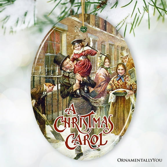 Vintage Bob Cratchit and Tiny Tim Ornament, A Christmas Carol Gift and Tree Decor