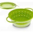 thumbnail image 1 of tamiz colapsable de silicona | Ahorro de espacio, fácil de limpiar y apto para lavavajillas | Se utiliza como colador de pasta, colador de drenaje, inserto de vapor o colador de cocina | Verde 16cm Adepaton LL-1824, 1 of 6