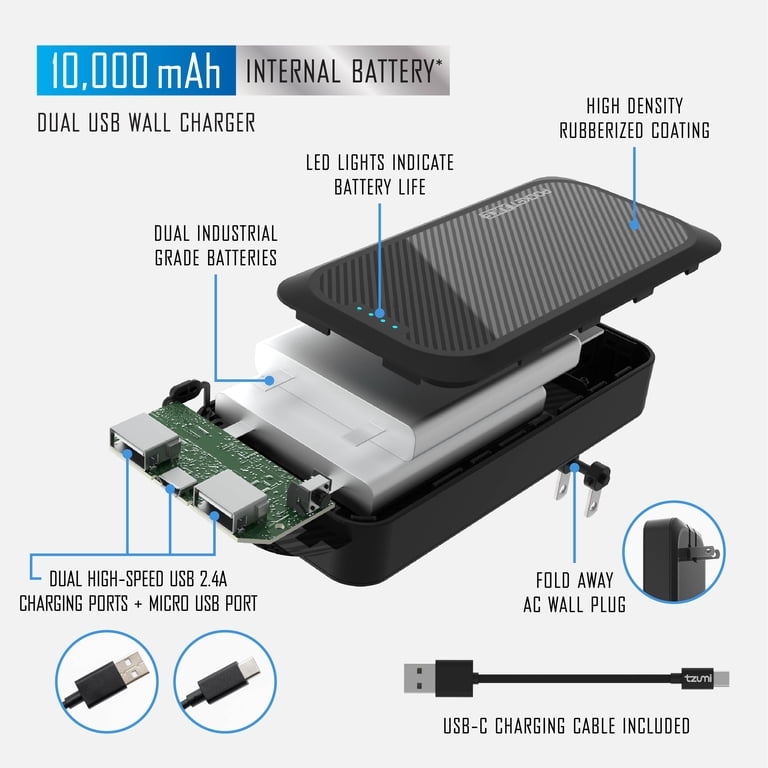 Pocket Juice Endurance AC 10,000mAh, Portable Power Bank Charger