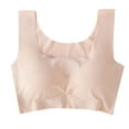 thumbnail image 2 of Sakmal Sport Bras Women Bralette Wireless Seamless Beige Lightly Lined Ladies T-Shirt Bras L, 2 of 9