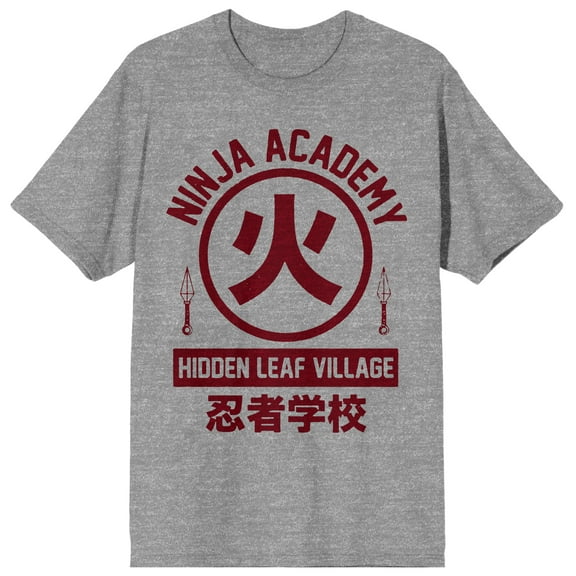 Naruto Shippuden Anime Cartoon Ninja Academy Mens Grey Graphic Tee-M