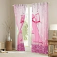thumbnail image 3 of jejeloiu Monogrammed A Black Out Curtains,Cute Girls Bowtie Curtains Pack of 2 (42x63 Each),Pink Glitter Print Bedroom Curtains For Child,Microfiber Room Decorative, 3 of 6