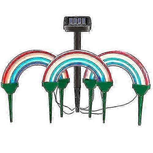 3pcs Outdoor Solar Power Garden Stake Lights Led Rainbow Pathway Light Lamp Bd xi