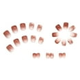 thumbnail image 2 of GHSOHS French Tip Press on Nails Short Style Wearable Pink Nail Stickers Simple Jumping Color Ice Through Red Nail Change To Show White Nails 24 Count with Glue, 2 of 6