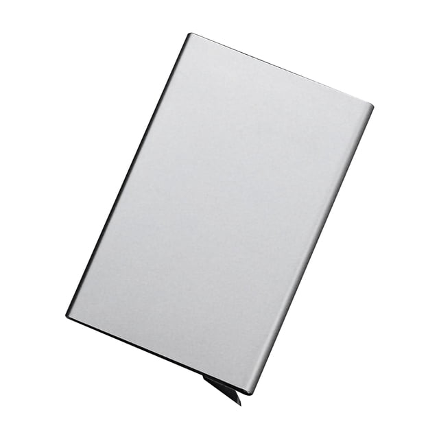 Wallet Card Holder Aluminum Alloy Card Case Protector RFID Blocking Snap Button Pop-Up Tab Credit