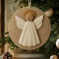 thumbnail image 4 of Handmade Nativity Scene Christmas Ornament, Felt Christmas Tree Decoration, 3.5 inch Diameter, Embroidered Cotton Linen, Religious Holiday Decorations, 4 of 6