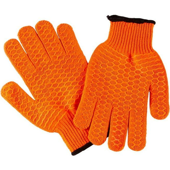 Tsunami Unisex Heavy Duty Cotton Fishing Gloves, Orange, Large
