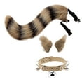 thumbnail image 4 of Cosplay Costume Set Fur Cat Ears Long Stage Performance Props Tail for Role Play Masquerade Black Yellow, 4 of 6