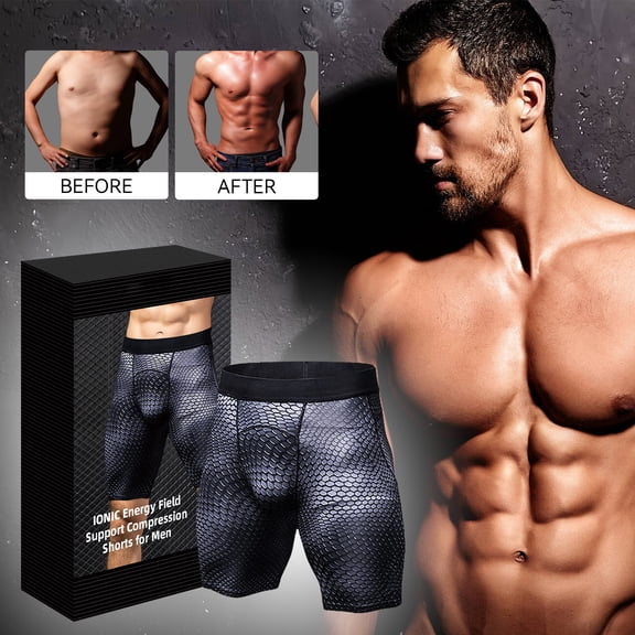 dgysar Men's Energy Support Performance Shorts Compression Base Layer Underwear, Unisex Black L