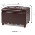 thumbnail image 3 of Joveco Storage Ottoman, 24" Fabric Rectangle Tufted  Foot Rest Stool for Living Room Bedroom, Beige, 3 of 16
