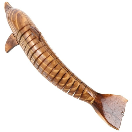 Wooden Dolphin Statue for Home Decor Light Brown Small Size 3 5 Inches