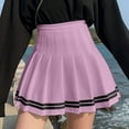 thumbnail image 2 of Dpytoraw Fashion Women Plaid Pleated A Line Skirt Burnout High Waist Short Skirt, 2 of 5
