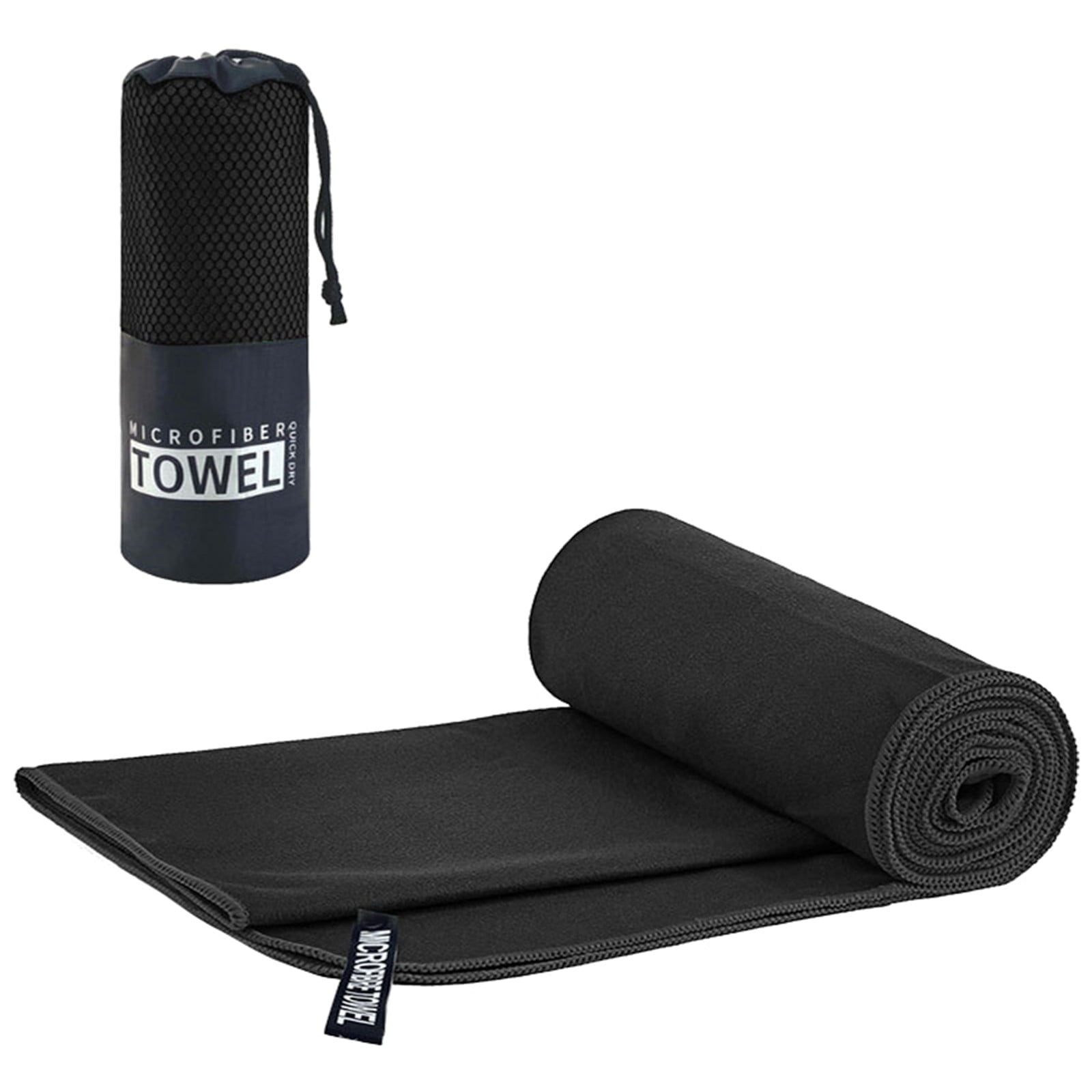 Quick Dry Towel. Microfiber Travel Towel Ideal for Camping, Hiking, Backpacking, Gym. Lightweight & Fast Drying Travel Towels for Body. Compact & Easy to Pack, Black(1Pcs, 30*30cm)