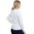 thumbnail image 4 of Deago Womens Casual Long Sleeve Sweatshirt Fleece Crew Neck Cute Pullover Relaxed Fit Tops (White, XL), 4 of 10