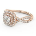thumbnail image 3 of AFFY Infinity Double Halo Solitaire Engagement Ring for Women, 1.00 Carat (ctw) Princess And Round Lab Grown Diamond Ring In 10K Solid Rose Gold F-G, VS-SI Quality Ring Size-7.5, 3 of 6