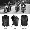 thumbnail image 6 of Dream Apparel Womens Motorcycle Vest Black Genuine Leather Vests for Ladies Biker Riding Slim Vest With Braid and Side Laces, 6 of 7
