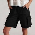 thumbnail image 2 of QATAINLAV Cargo Jean Shorts for Women Loose Wide Leg Knee Length Long Shorts with Pockets Summer Casual Denim Shorts Traval Outfits Black XXL, 2 of 10