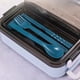 thumbnail image 3 of Lonchera de 2 Lonchera Apta para Microondas Lonchera Caja de Almacenamiento de Alimentos Caja Bento para Estudiantes Niños Trabajadores de Oficina Rosa, 3 of 4