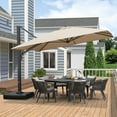 thumbnail image 3 of PURPLE LEAF 11 FT Outdoor Cantilever Umbrellas Square Aluminum Offset Hanging Umbrellas with 360°Rotation Tilt Adjutable Garden Pool Large Patio Umbrella,Beige, 3 of 12