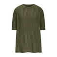 thumbnail image 4 of Womens Short Sleeve Ribbed Sweater Crew Neck Summer Soft Casual Pullover Top, 4 of 5