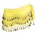 thumbnail image 4 of Women's Belly Dance Hip Scarf with Sequin Sparkly Fringe Belt Performance Skirt Hip Wrap Yellow One Size, 4 of 5