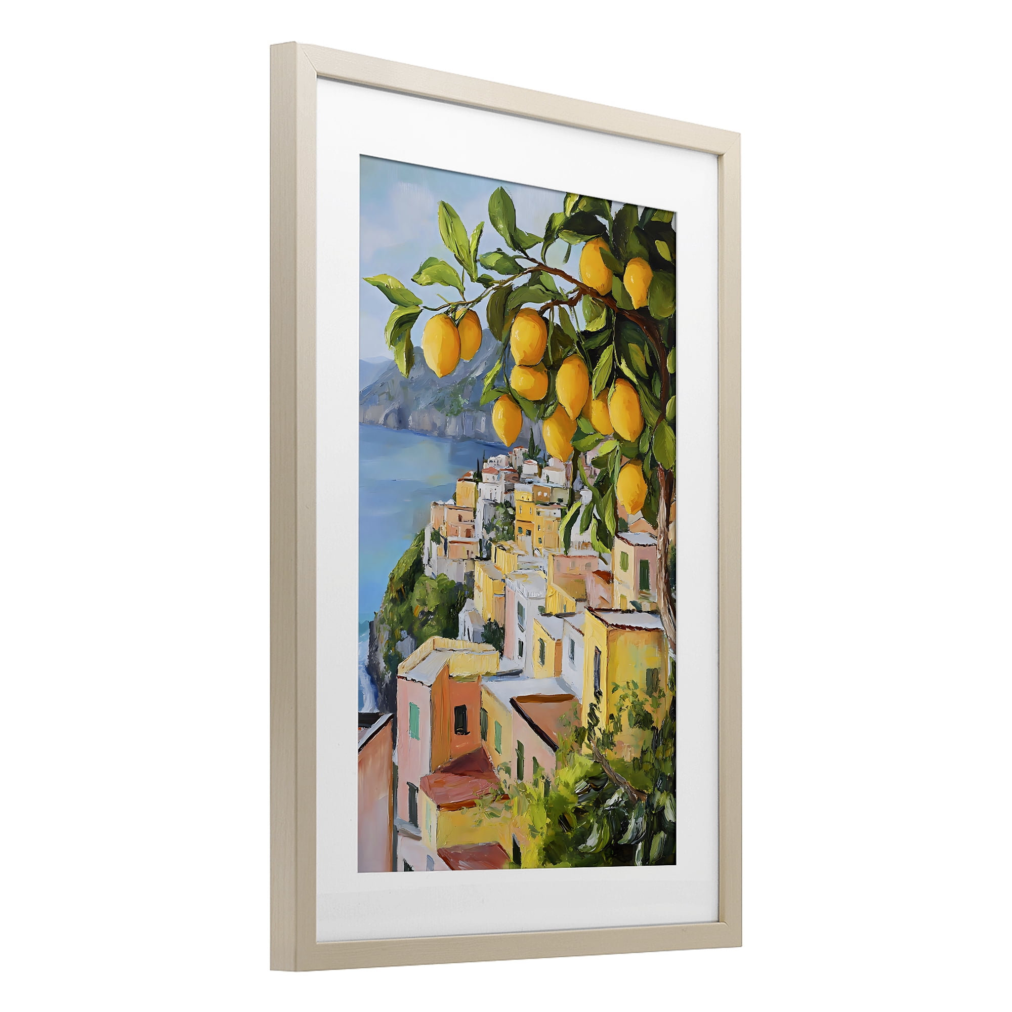 Stupell Industries Mediterranean Lemon Tree Scenery Birch Framed Print Under Glass, design by Creative Studio