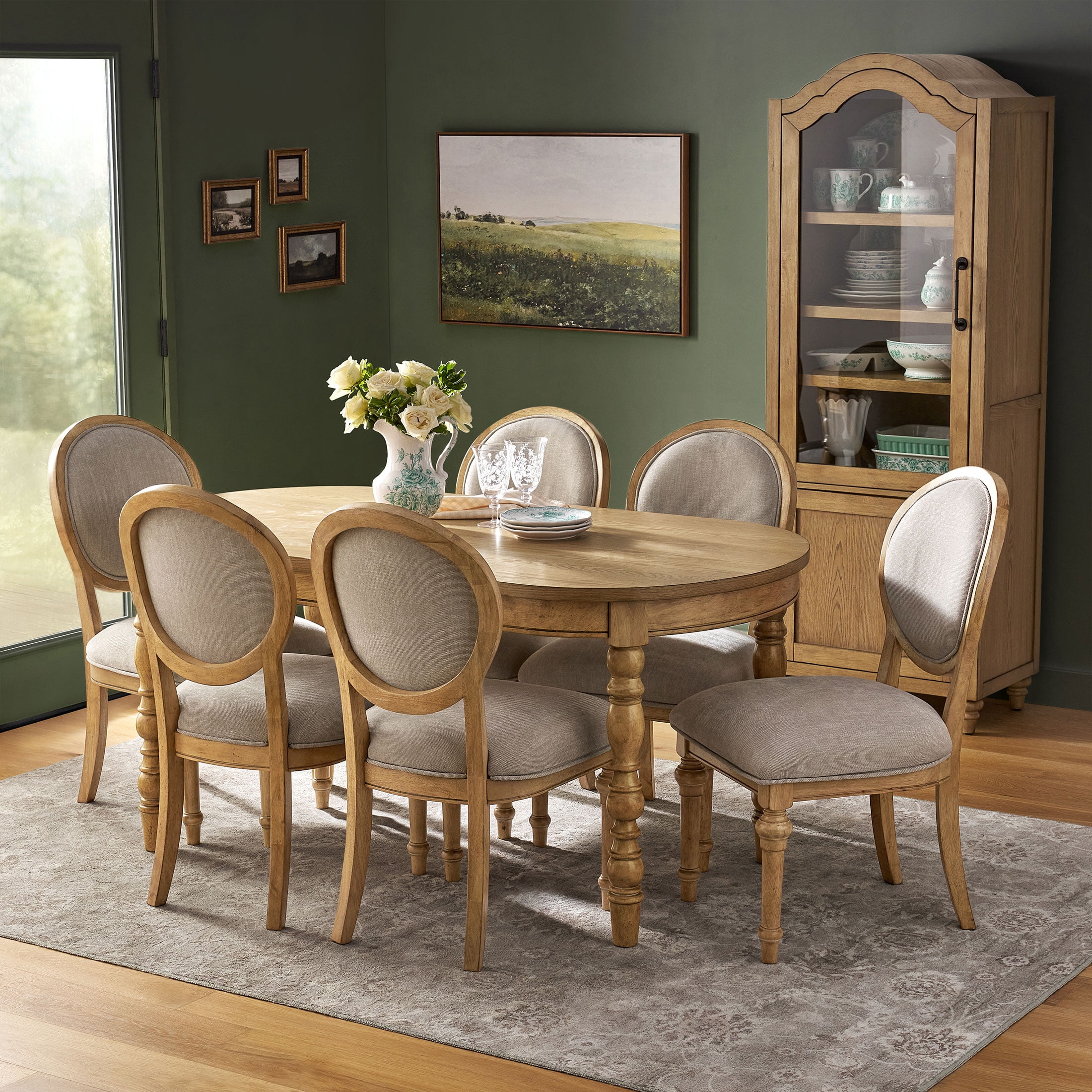 The Pioneer Woman Willa Dining Hutch Cabinet, Heirloom Wheat Finish
