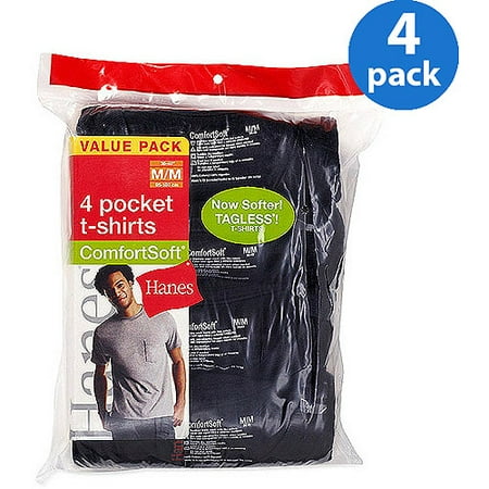 Hanes Men's Tagless Assorted Single-Pocket Undershirt (Pack of 4)