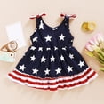 thumbnail image 3 of Odeerbi Toddler Dress Girls Summer Slip Dress Independence Day Dresses Striped Stars Flag Day Suspender Dresses Children Baby Clothes Blue, 3 of 8
