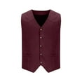thumbnail image 2 of purcolt Men's Suede Leather Vest Vintage Cowboy Style Sleeveless Jacket Slim Fit Wedding Waistcoats, 2 of 5