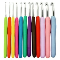 12pcs SUWU Ergonomic Handle Crochet Hooks Set Soft Needles Craft Sewing Knitting Hooks Tool for Arthritic Hands(2-8mm)