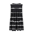 thumbnail image 5 of MIUOWANP Breathable A-Line Sleeveless V-Neck Dress for Women with Loose Pleats Daily Horizontal Stripe Print Casual Dress Size M(6)Black, 5 of 5