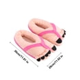 thumbnail image 3 of Big Toe Shoes, Funny Cartoon Cotton Slippers Toe Shoes, Warm Soft Slippers, Male Female Winter Cartoon Funny Indoor Warm Shoes - 11.8 x 11 inch (Rose Red, 1 pair), 3 of 5