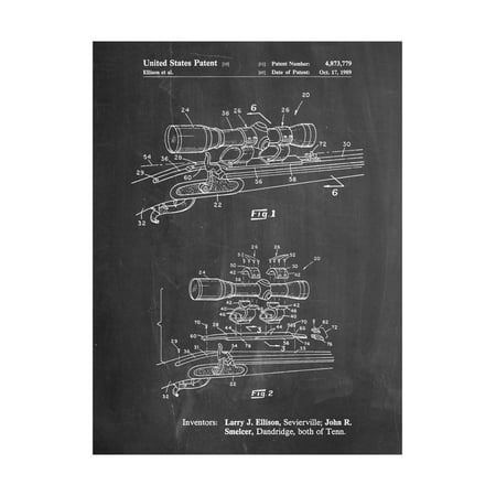 Black Powder Rifle Scope Patent Print Wall Art By Cole (Best Black Powder Rifle For The Money)